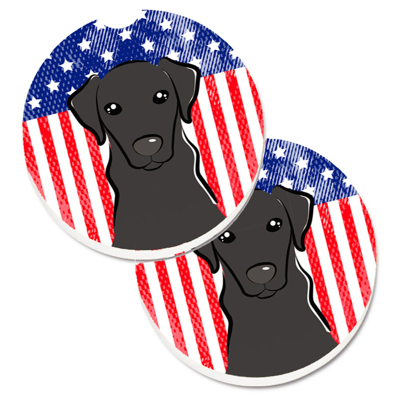 Sous-verre american flag, Labrador noir
