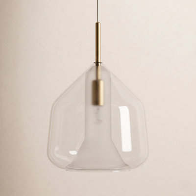 Ryia Single Light Glass Steel Dimmable Pendant