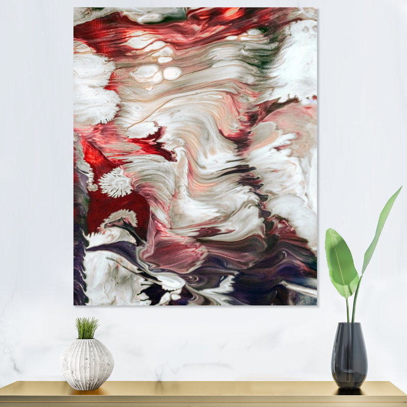 «Beautiful Mixed Abstract Fluid III», décoration murale moderne en toile, H 20 po x l 12 po x P 1 po, Toile tendue
