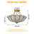 4-Light Brass Lotus Semi-Flush Mount Ceiling Light