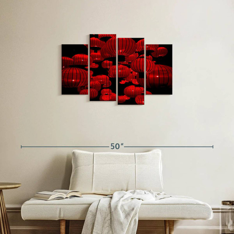 Nicci Red Chinese Lanterns, 22" H x 36" W