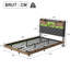 EU Sizes Floating Industrial Upholstered Storage Bed Frame With Charging Station, App Control LED & Hidden Headboard Compartment, 140/160X200cm-1767232483