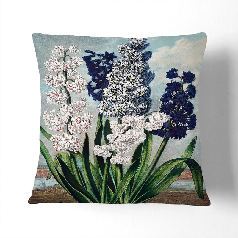Floral Square Throw Cushion, 55cm H x 55cm W x 20cm D