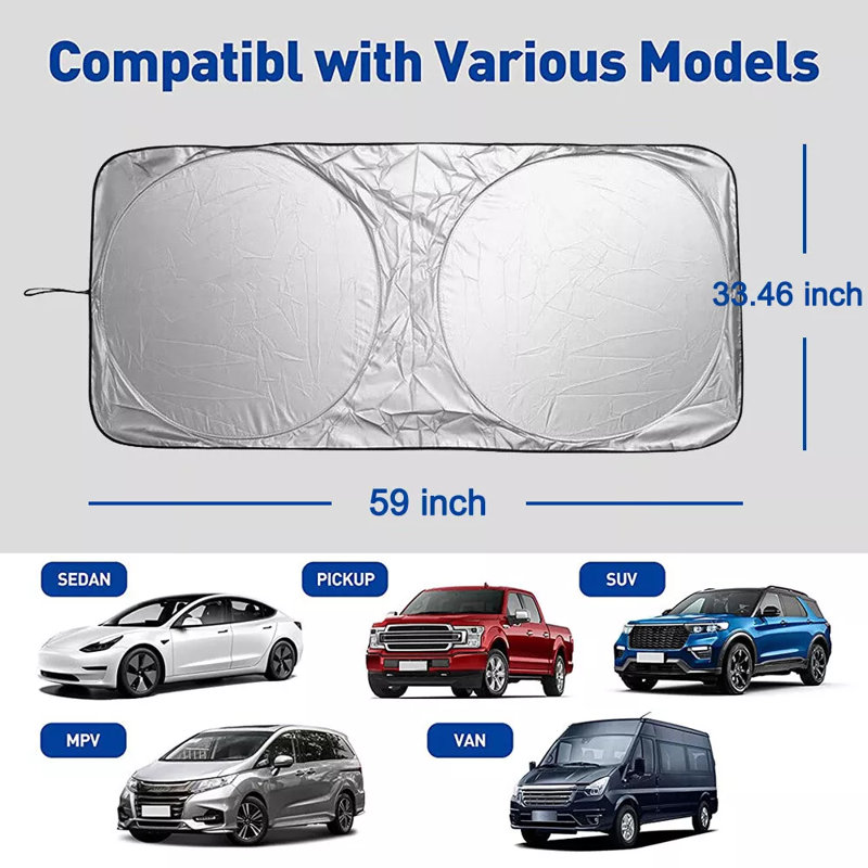 Car Front Window Windshield Sun Shade Foldable Shield Cover Visor UV-Block