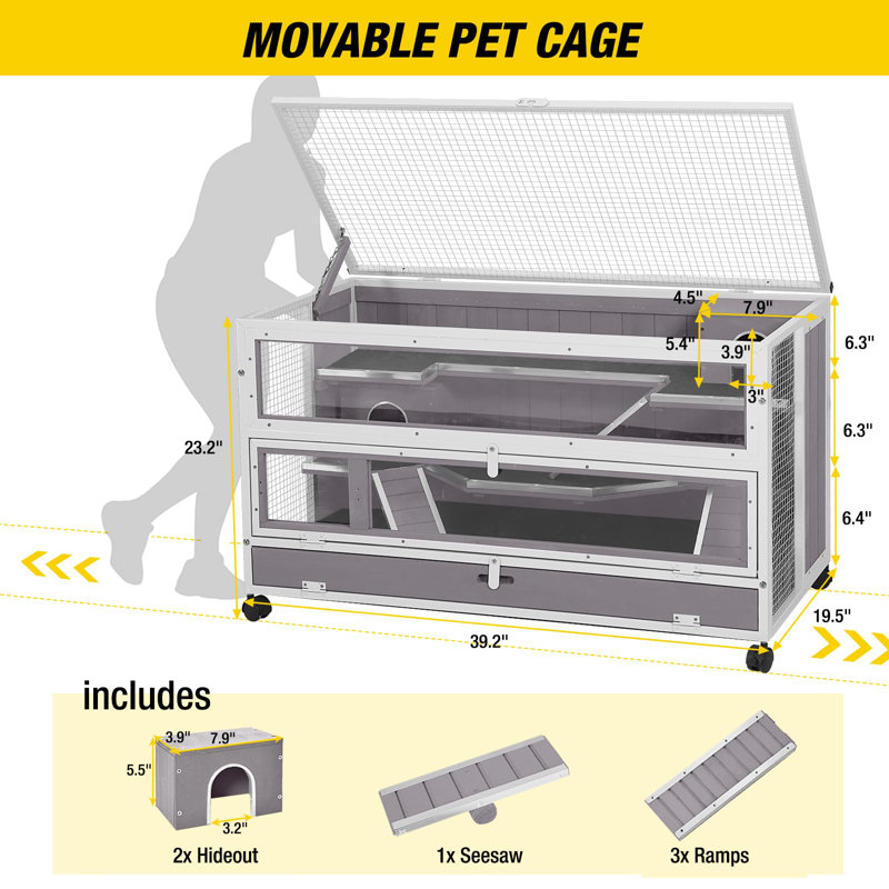 Cage pour petits animaux avec rampe Shameka