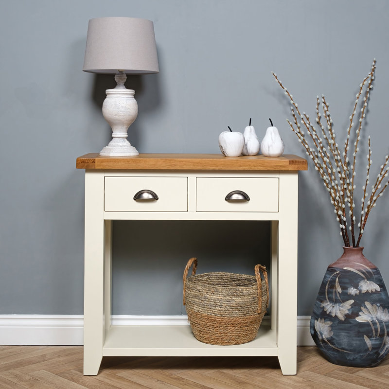 Chosposi 85cm Solid Wood Top Console Table
