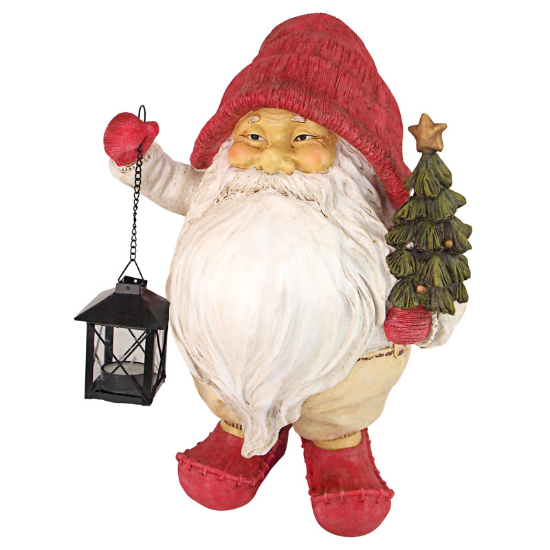 Éclairage avec statue de gnome des Fêtes