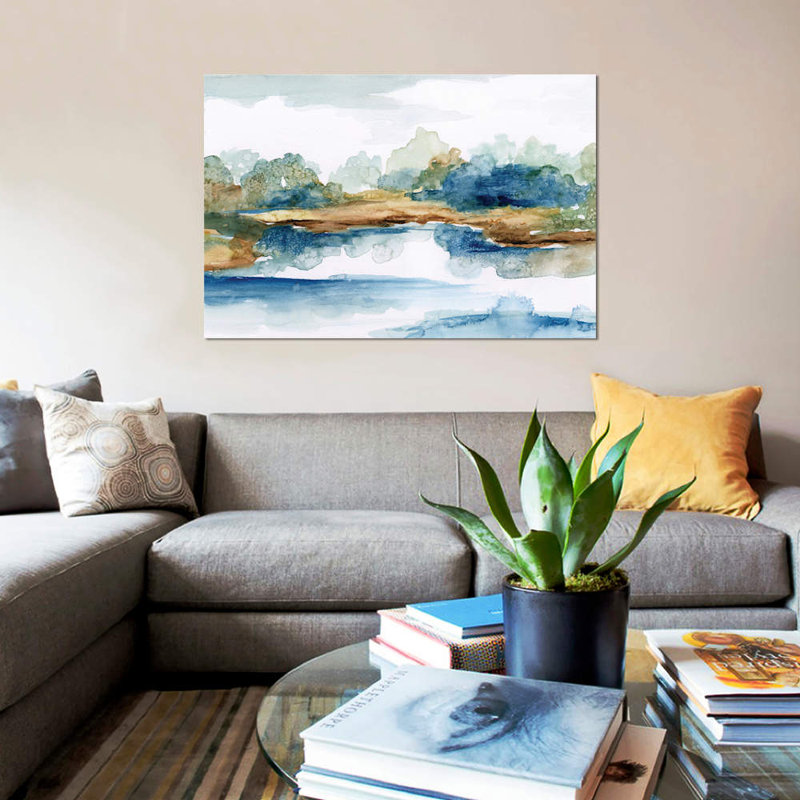 «Blue Serenity», impression sur toile, H 12 po x l 18 po x P 1,5 po, Toile tendue, Pas de tapis