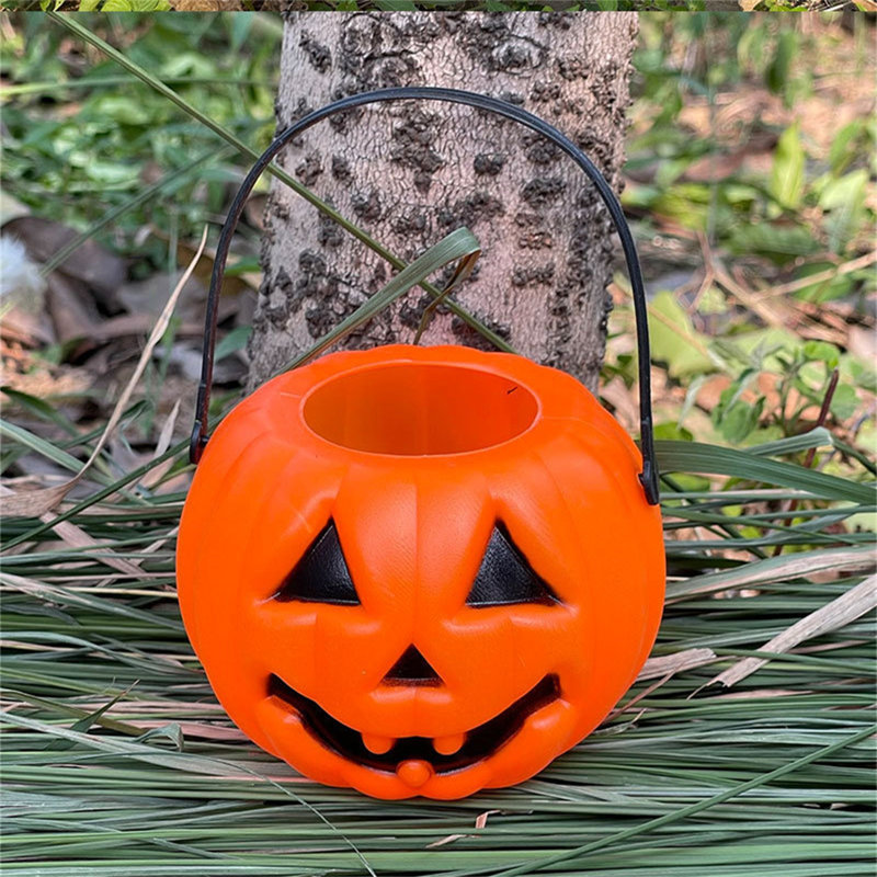 Seau de citrouille d'Halloween 2pc / 3pc / 4pc 1 seau de citrouille en plastique pour enfants Seau de citrouille Seau de citrouille