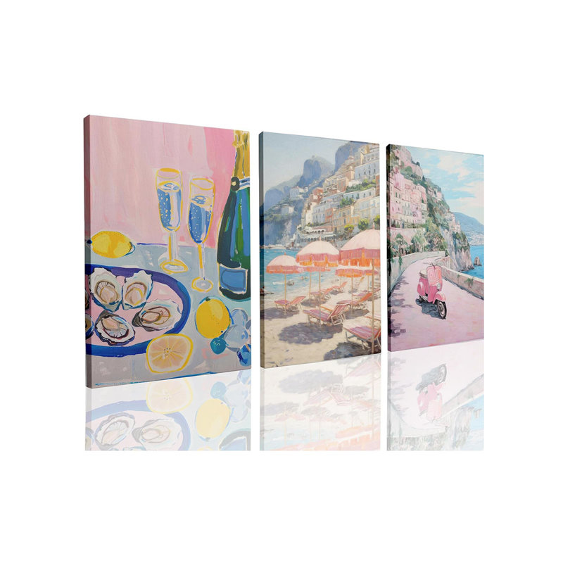 3 Piece Wrapped Canvas Print, 60 cm H x 40 cm W