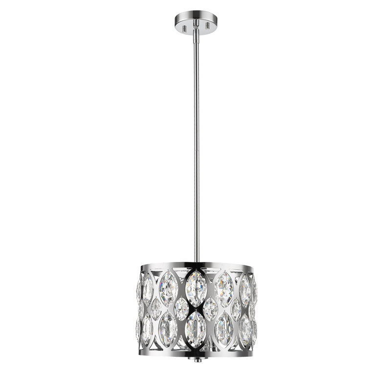 Delphina 3 - Light Dimmable Chandelier, 9" H x 12" W x 12" D, Chrome