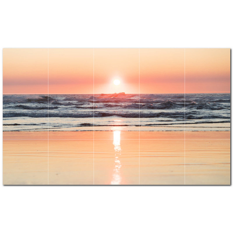 Murale décorative en céramique 4,25 po x 4,25 po Sunset