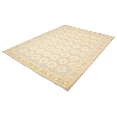 Tapis unique en laine noué à la main de style ivoire 9/10 po x 13 pi 1 po 18/20
