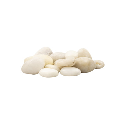 30lb 1 - 3 Inch White Polished River Pebbles For Garden & Home Decor, Outdoor Landscaping, Garden & Yard (20 Boxes)