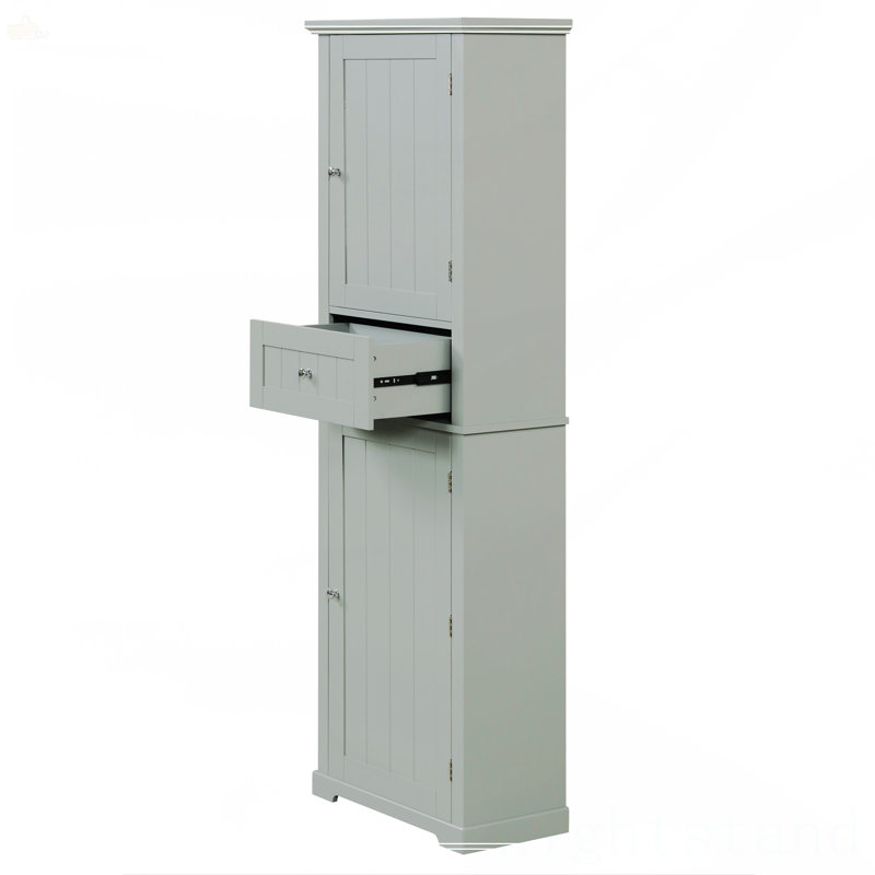 Tall Bathroom Storage Cabinet With Drawe And Adjustable Shelves