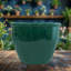 Jardinière ronde en céramique Berlina Imperial - vert foncé - 14,5 po-1219324374-1219324375