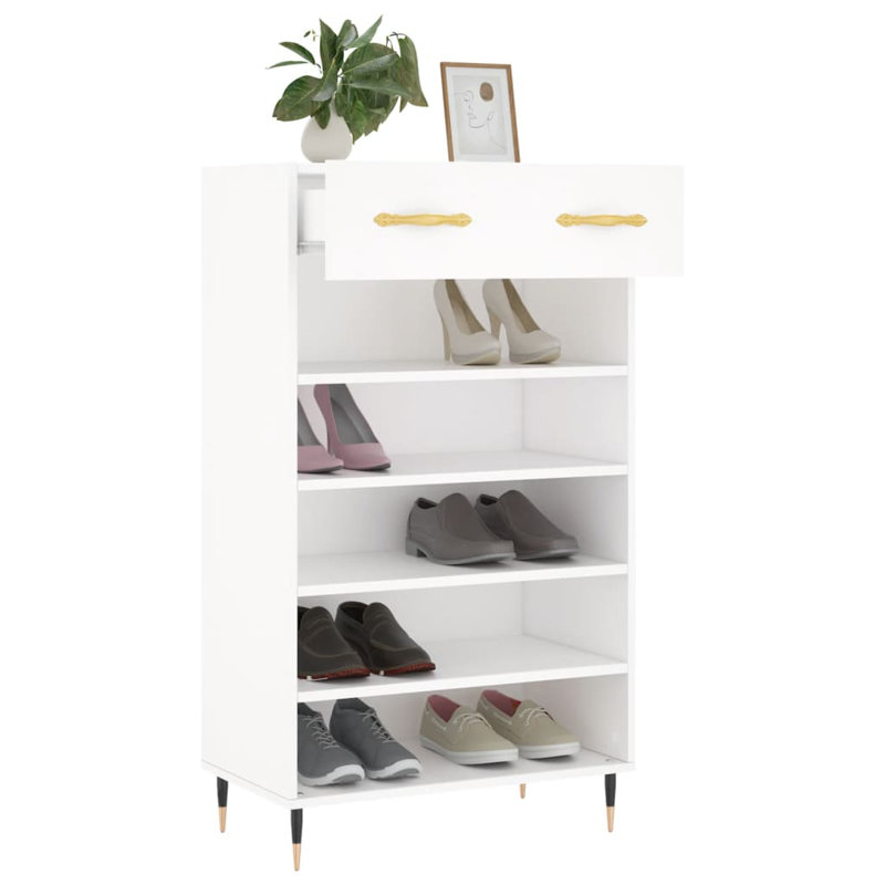 10 Pair Shoe Storage Cabinet, White