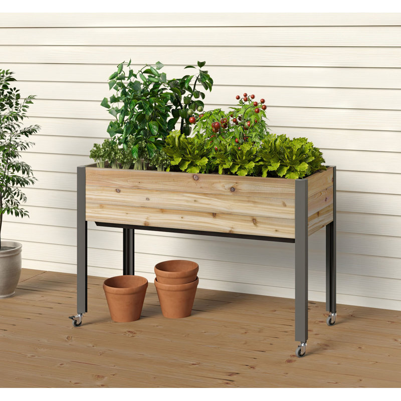 Pot à fleurs avec 17 étages (21 x 47 x 32 po), Beige, Cedar