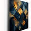 Golden Diamond se levant sur rétro bleu marine II - très grandes horloges murales géométriques modernes-99633235