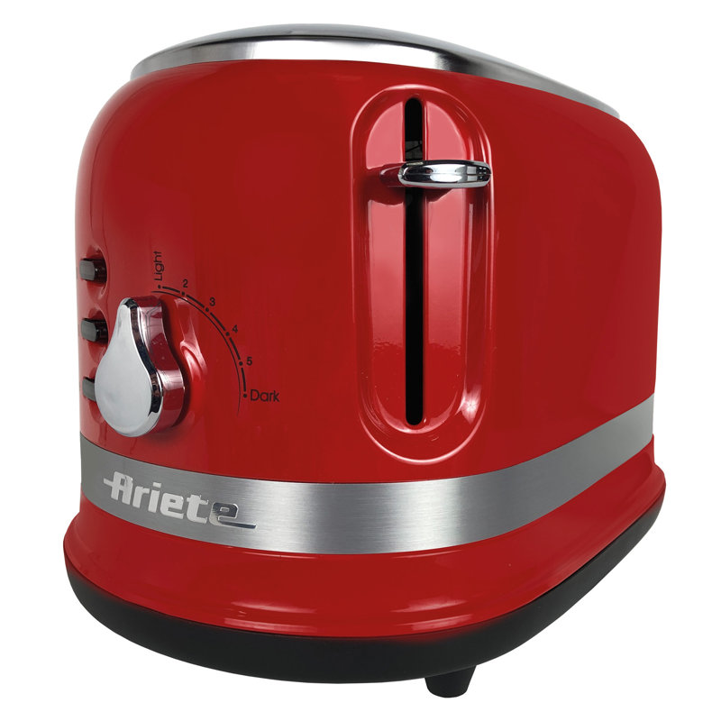 Ariete Moderna 1.7L Stainless Steel Kettle with 2 Slice Toaster Set, Red