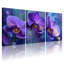Plantes et fleurs, orchidée mauve, ensemble de 3 reproductions d'art sur toile-453116980