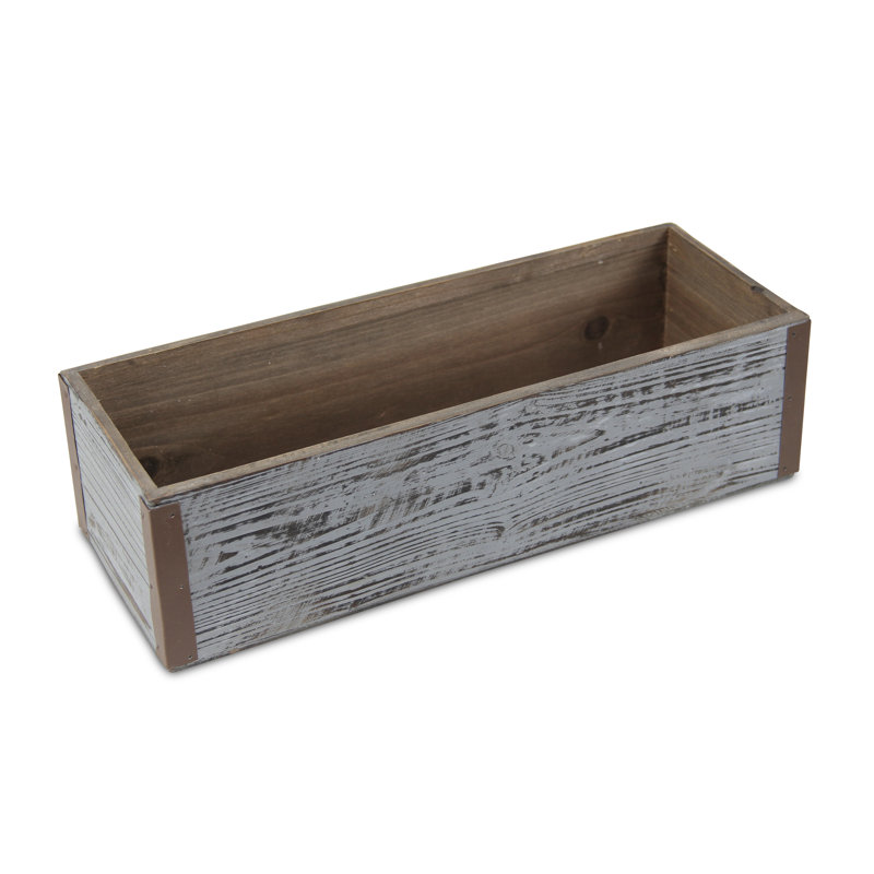 Boîte à fleurs en bois Georgie, H 3,75 po x l 13,75 po x P 5,25 po