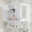 Armoire à pharmacie à miroir avec tablettes ouvertes, rangement mural avec portes et miroir-1159592145