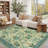 Vintage Floral Area Rug Washable Rugs Stain Resistant Easy Cleaning Indoor Carpet With Non-Slip Backing Low Pile Floor Cover Non Shedding Folding Throw Carpet For Home Decor-825558726