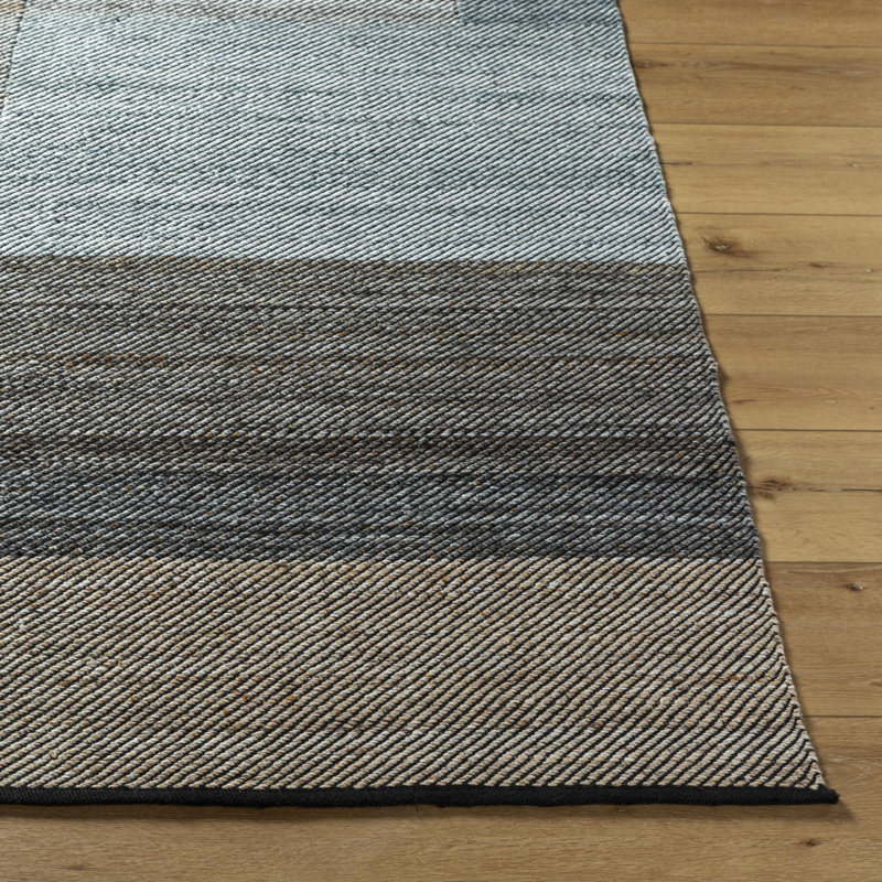 Rectangle Campbelle Patchwork Hand Woven Flatweave Recycled P.E.T. Indoor/Outdoor Area Rug in Gray, Rectangle 5' x 7'6"