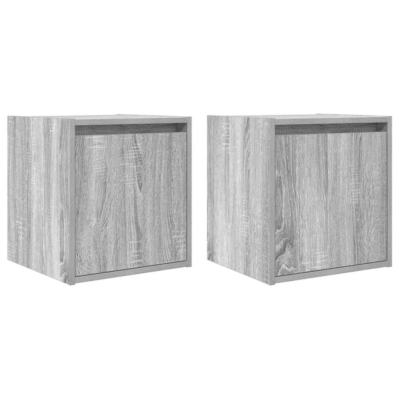 Wall-Mounted Bedside Cabinet 38X34x40 Cm, Grey Sonoma, 2