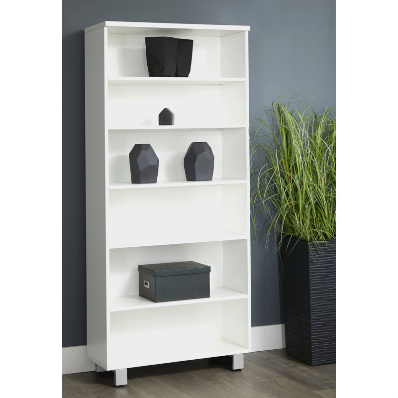 Bibliothèque standard H 72 "x l 32" Maysey, Blanc / argenté