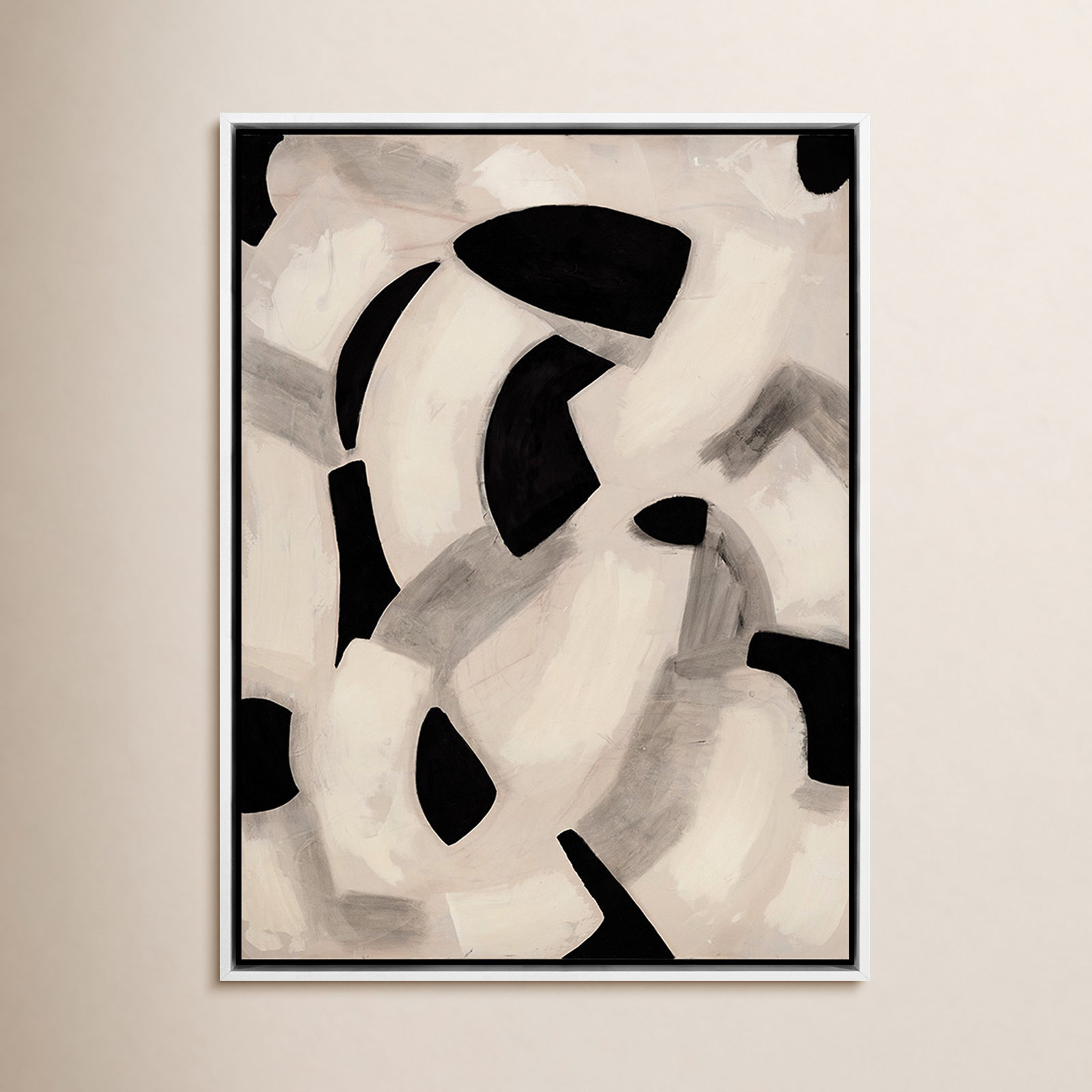 Totem Painting by Jess Engle, White Maple Framed, 32" H x 24" W