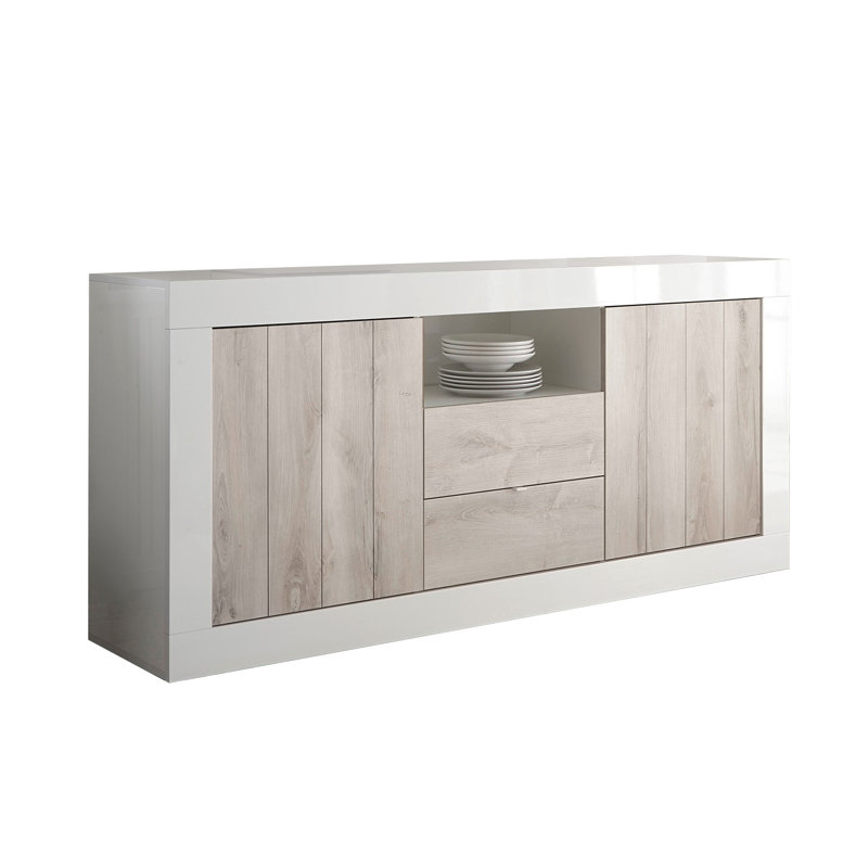 Hisey 184 Cm Wide 2 Drawer Sideboard, White/Pine