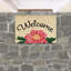 Tapis d'entrée extérieur antidérapant en PVC 36 po x 24 po Peony Welcome