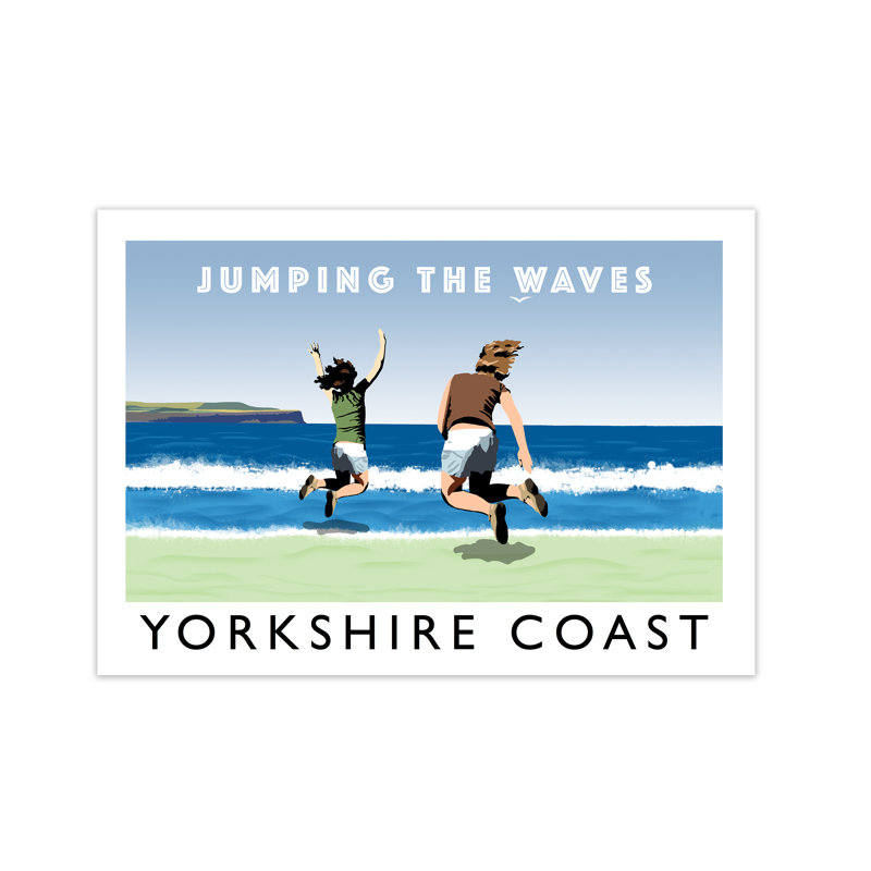 Jumping The Waves Yorkshire Coast by Richard O'Neill - Print, 29.7 cm H x 42 cm W x 3 cm D