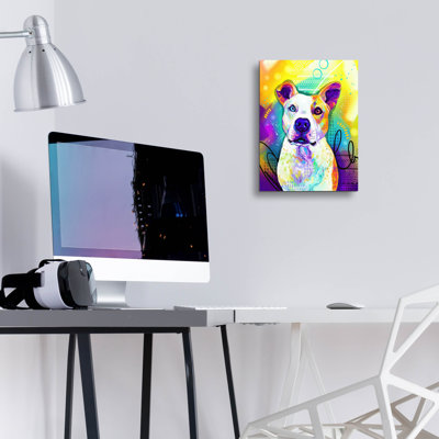 Art mural en verre épique «Pop Art Pit Bull 3» par Furbaby Affiliates