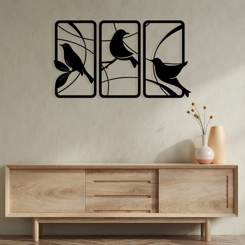 Élégant accessoire mural décoratif en métal, finition noire, 47,2 po x 26,8 po | Fabrication 100% métal, épaisseur: 0,05 pouce | Parfait pour la décoration intérieure moderne, durable et attrayante
