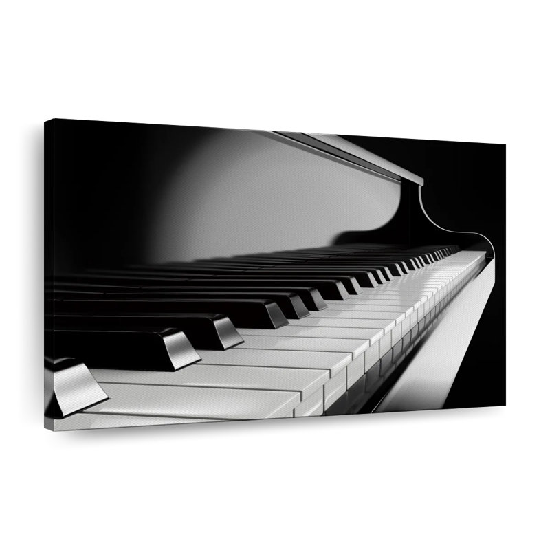 Touches de piano sur toile, H 26 po x l 39 po x P 1,25 po