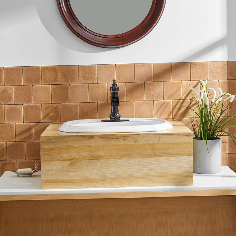 Robinet pour salle de bain à poignée simple avec drain, Bronze huilé