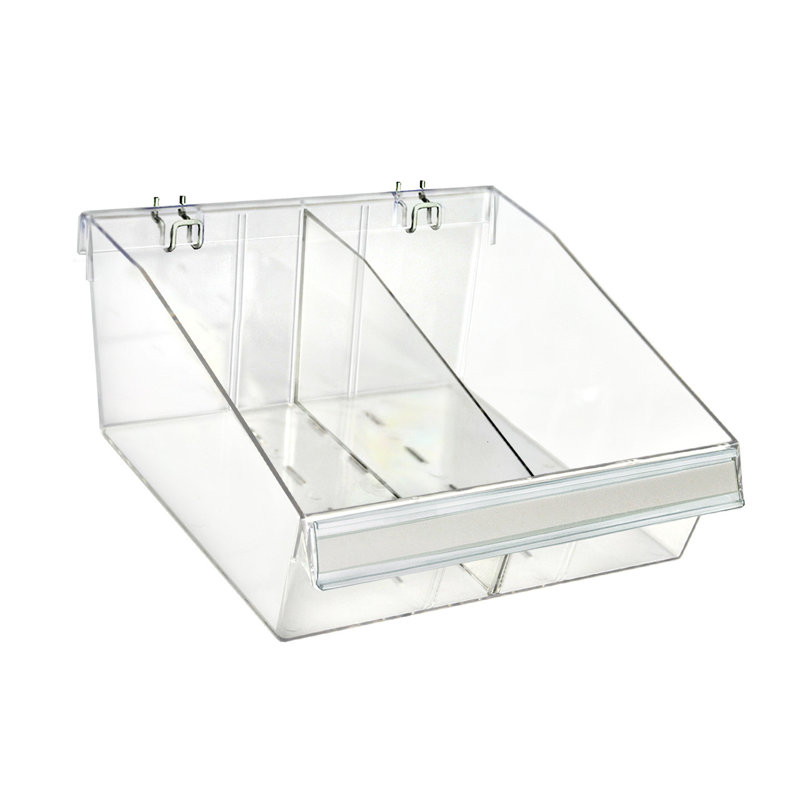 Small Deep Bin Tray Kit with Adjustable Dividers, up to 3 Compartments for Pegboard or Slatwall