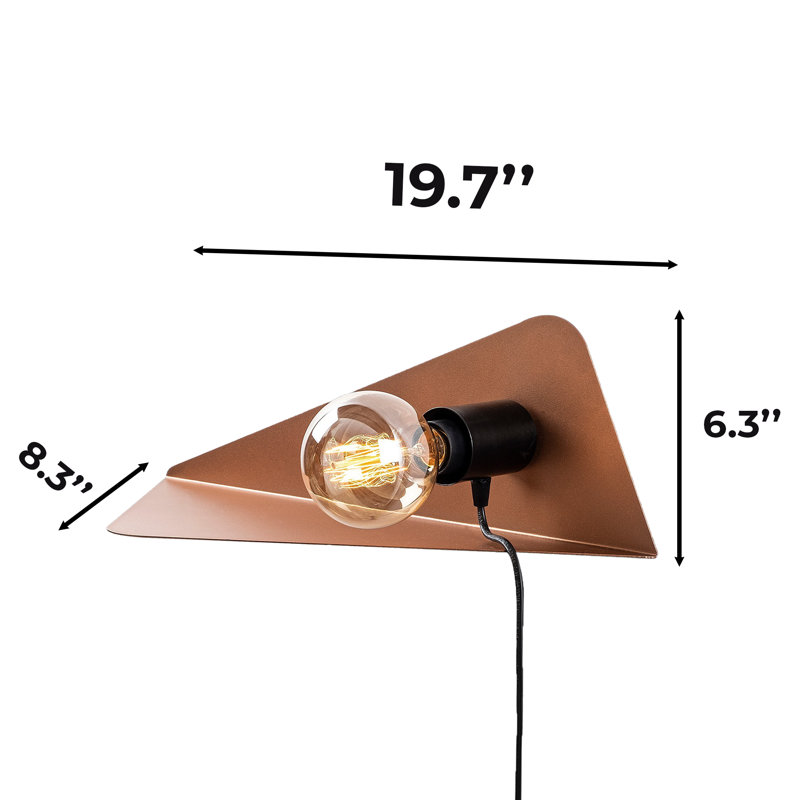 Metal Body Pluggable Wall Sconce, Copper