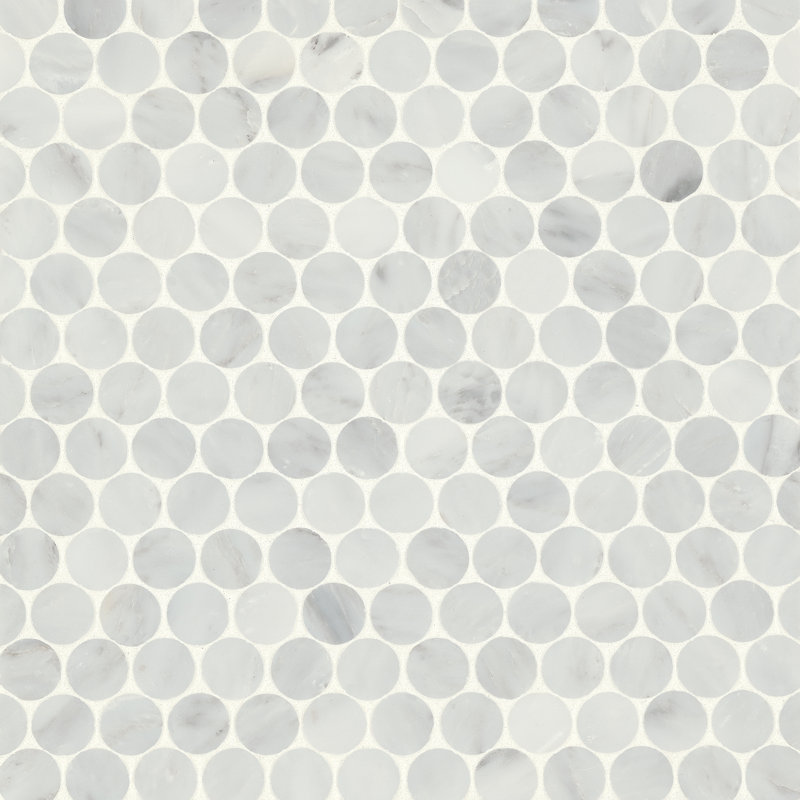 Carreau de mosaïque rond Monet, Blanc oriental