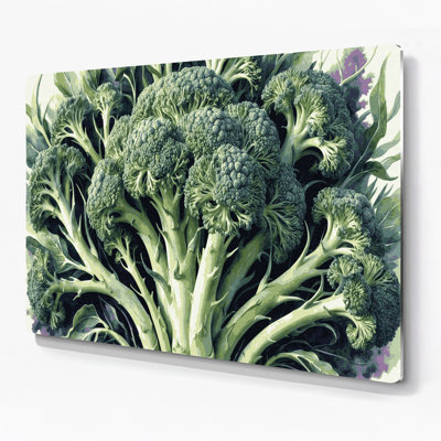 Vegetables Broccoli Flowers Green Metal Wall Art