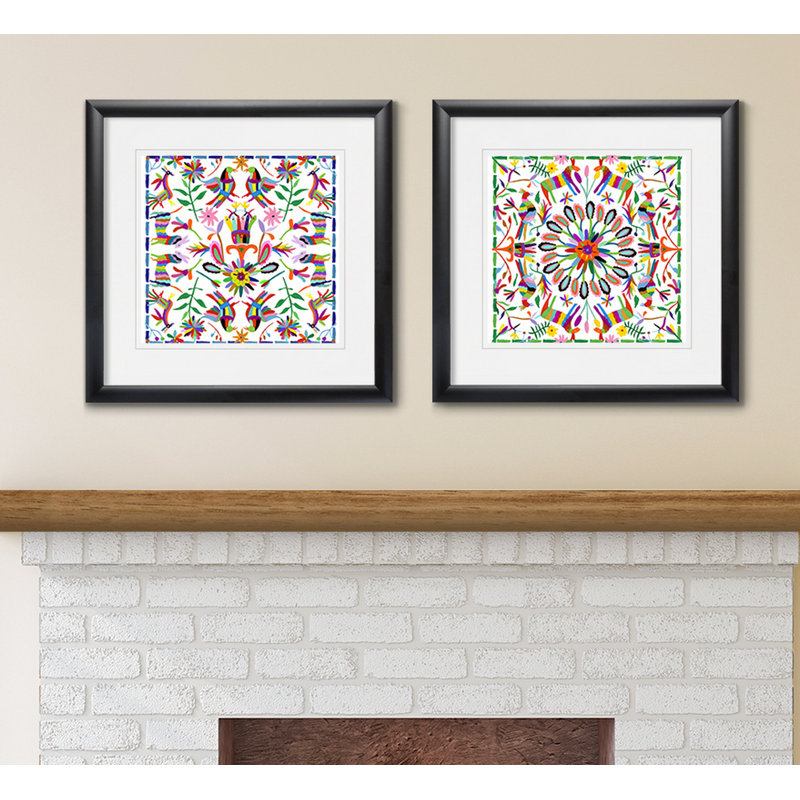 " Hallucination I " 2 - Pieces, Black Framed