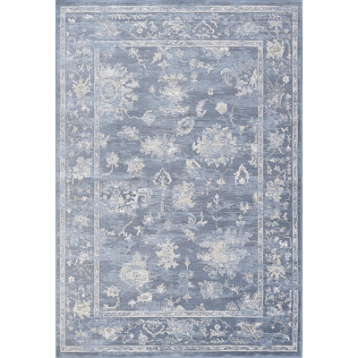 Tapis bleu, ivoire et beige en viscose Panettone