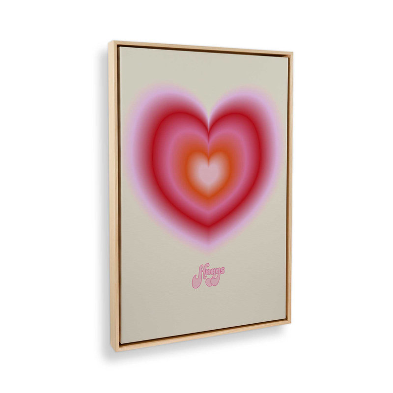 «Pink Love Heart I» par Garima Dhawan, reproduction d'art, H 16 po x l 12 po, Noir