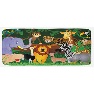 Solid Colour Polyester Kitchen Mat
