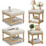 Gladis 4-Piece Linen Fabric Coffee Table and End Table Set with Storage