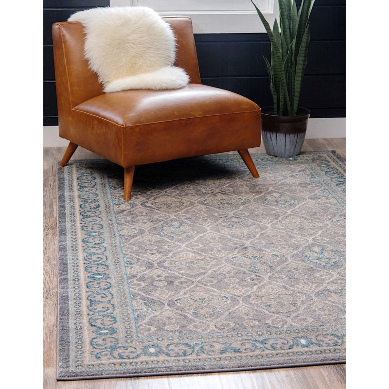 Tapis à motif oriental gris Linz, Rectangle 4 pi x 6 pi