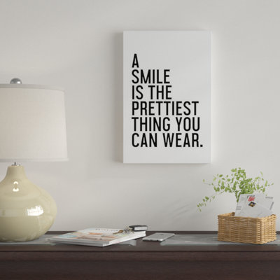 «A Smile is the Prettiest», art textuel sur toile